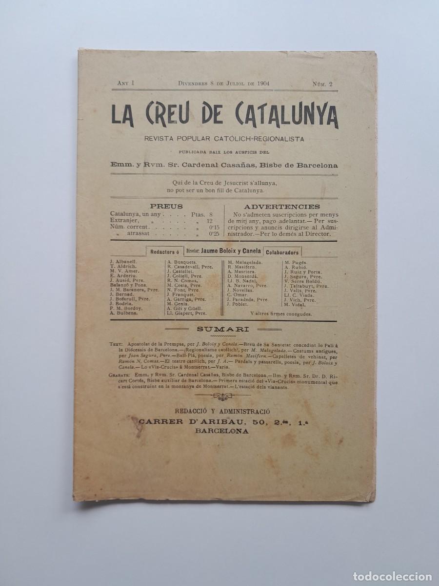 Sammeln von Zeitschriften und Zeitungen: LA CREU DE CATALUNYA (BARCELONA) - ANY 1, N&Uacute;M. 2 (8 JULIOL 1904)