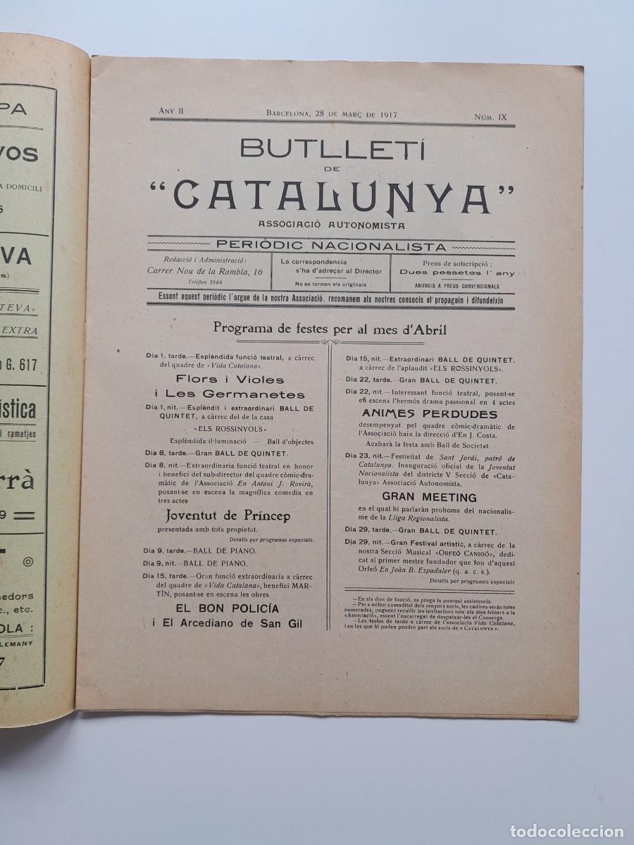 Sammeln von Zeitschriften und Zeitungen: BUTLLET&Iacute; DE CATALUNYA (BARCELONA) - ANY 2, N&Uacute;M. 9 (28 MAR&Ccedil; 1917)