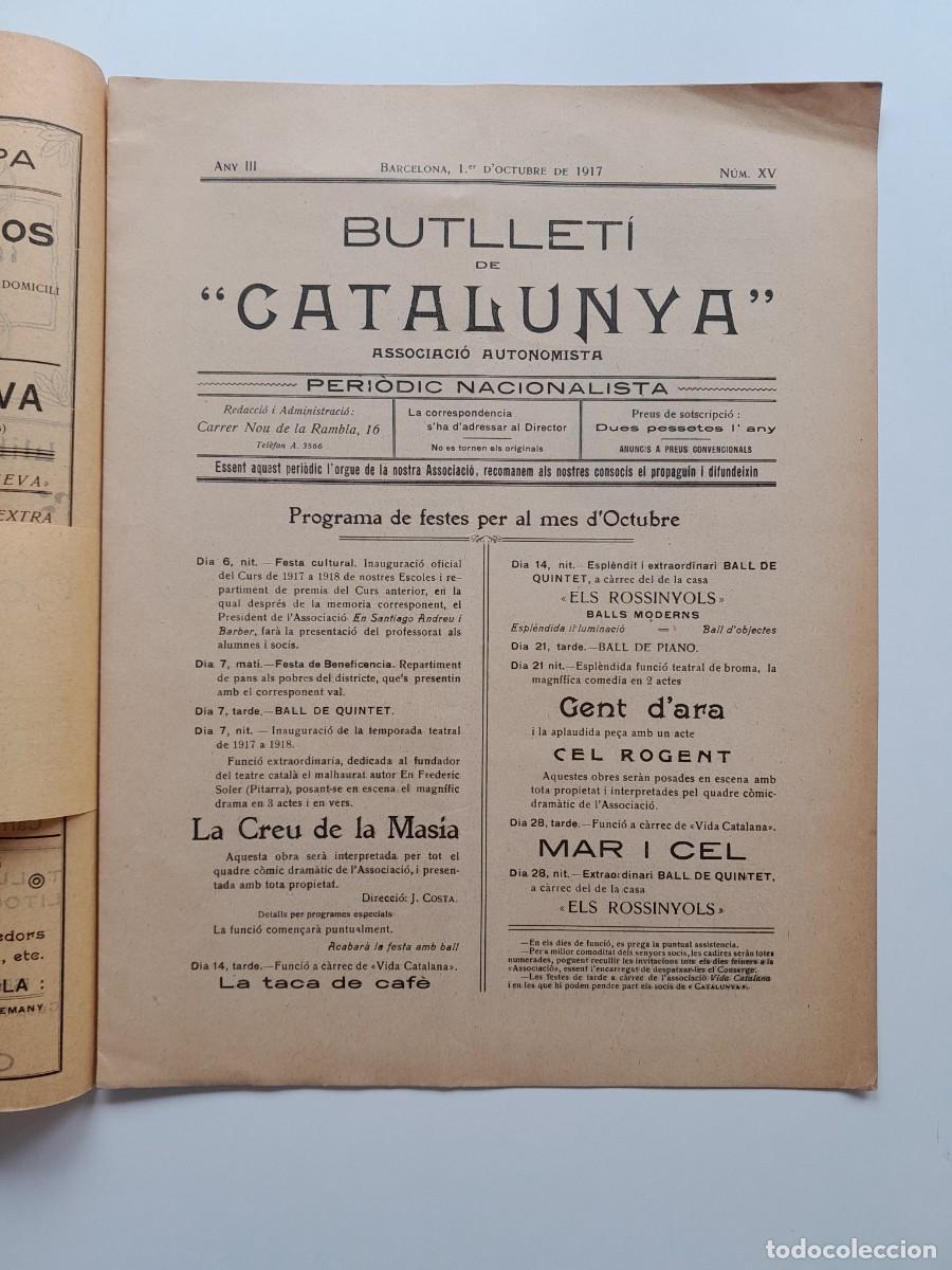 Sammeln von Zeitschriften und Zeitungen: BUTLLET&Iacute; DE CATALUNYA (BARCELONA) - ANY 3, N&Uacute;M. 15 (1 OCTUBRE 1917)