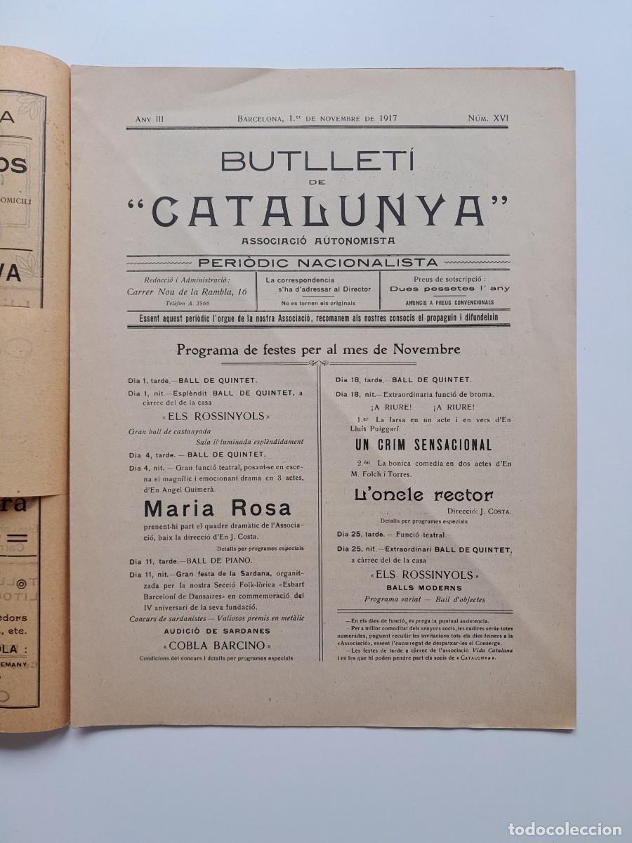 Sammeln von Zeitschriften und Zeitungen: BUTLLET&Iacute; DE CATALUNYA (BARCELONA) - ANY 3, N&Uacute;M. 16 (1 NOVEMBRE 1917)
