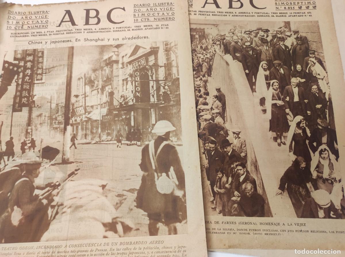 Coleccionismo de Revistas y Peri&oacute;dicos: LOTE 7 HOJAS PORTADA DIARIO ABC ORIGINALES A&Ntilde;OS 30