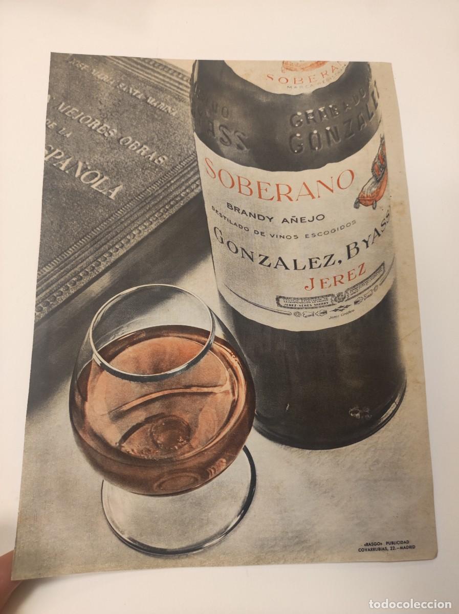 Coleccionismo de Revistas y Peri&oacute;dicos: HOJA PUBLICIDAD REVISTA ORIGINAL VINTAGE. BRANDY A&Ntilde;EJO SOBERANO GONZALEZ BYASS JEREZ. COVARRUBIAS