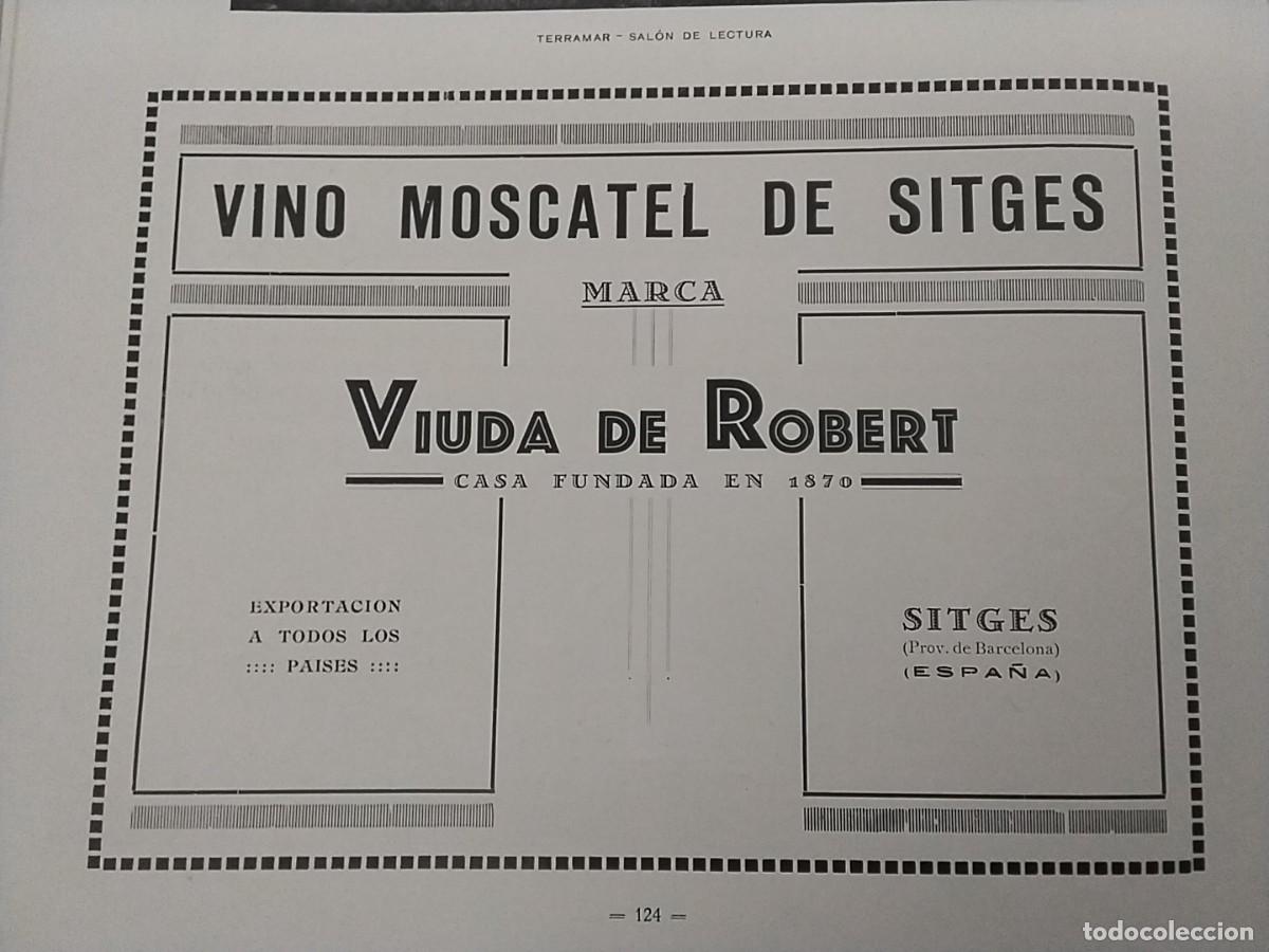 Collezionismo di Riviste e Giornali: VINO MOSCATELL SITGES VIUDA DE ROBERT / PARK HOTEL TERRAMAR HOJA A&Ntilde;O 1926