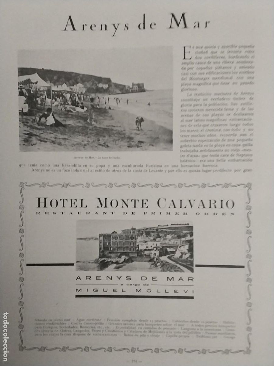 Sammeln von Zeitschriften und Zeitungen: ARENYS DE MAR HOTEL MONTE CALVARIO / JOSE RIBAS PAYERAS / C.SOLA BALLESTER / JUAN PRATS SUBIRA 1926