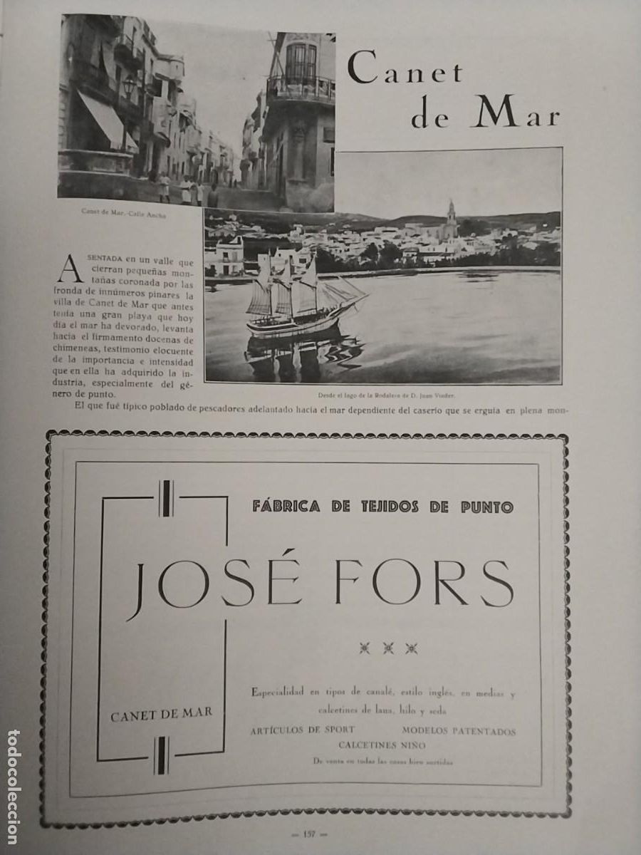 Colecionismo de Revistas e Jornais: CANET DE MAR JOSE FORS/ RAMON CADELLANS / RIBAS BORRAS / EDUARDO AYMERICH VILA 2 HOJAS A&Ntilde;O 1926