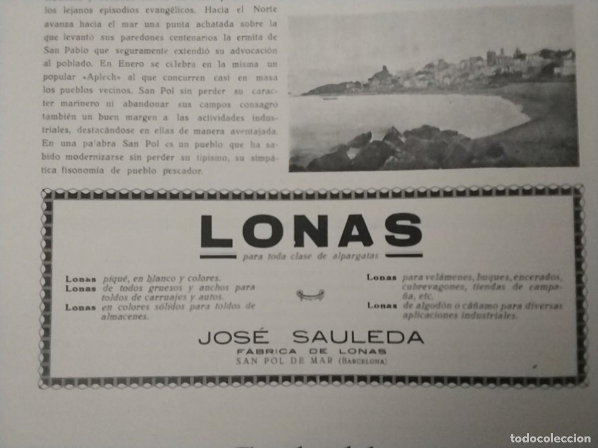 Collezionismo di Riviste e Giornali: SANT POL DE MAR FABRICA DE LONAS PARA TODA CLASE DE ALPARGATAS JOSE SAULEDA HOJA A&Ntilde;O 1926