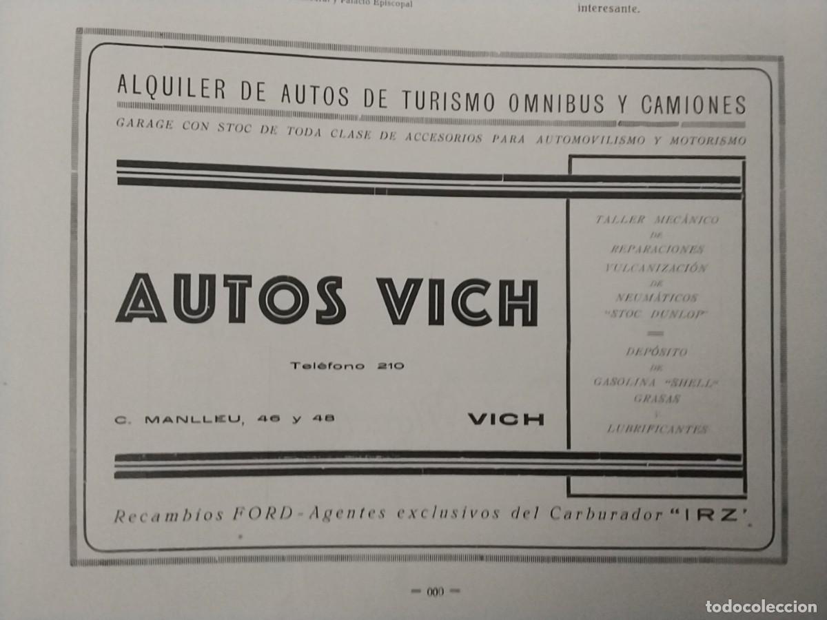 Collection Magazines and Newspapers: AUTOS VICH ALQUILER AUTOS TURISMO OMNIBUS CAMIONES GARAGE HOJA A&Ntilde;O 1926