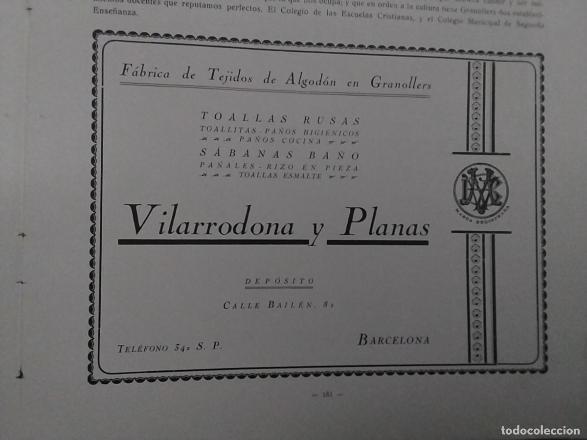 Collection Magazines and Newspapers: FABRICA TEJIDOS ALGODON VILARRODONA Y PLANAS GRANOLLERS TOALLAS RUSAS HOJA A&Ntilde;O 1926