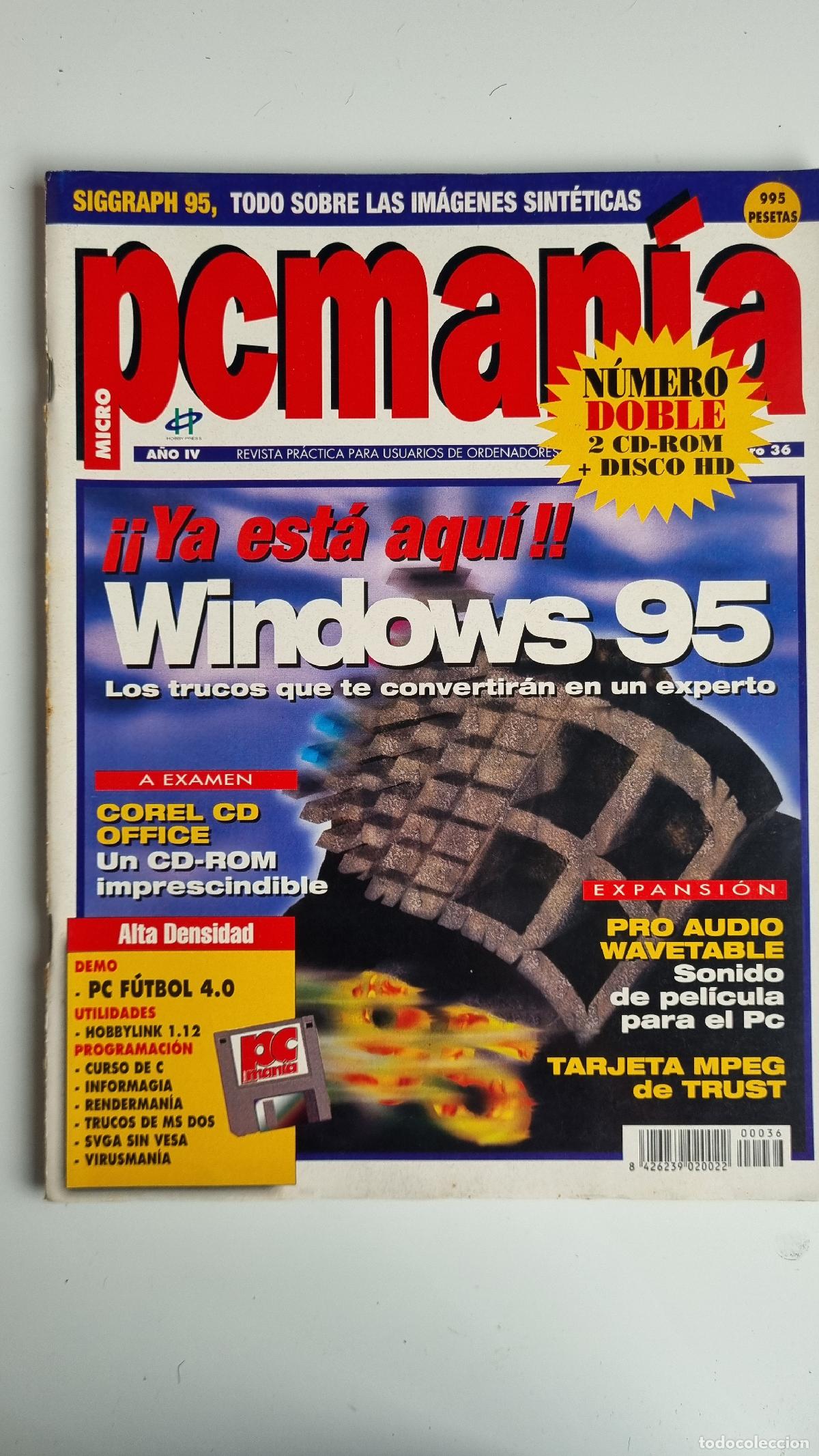 Coleccionismo de Revistas y Peri&oacute;dicos: Revista PCMan&iacute;a N&ordm; 36 - Windows 95, trucos avanzados y las &uacute;ltimas novedades en tecnolog&iacute;a digital.