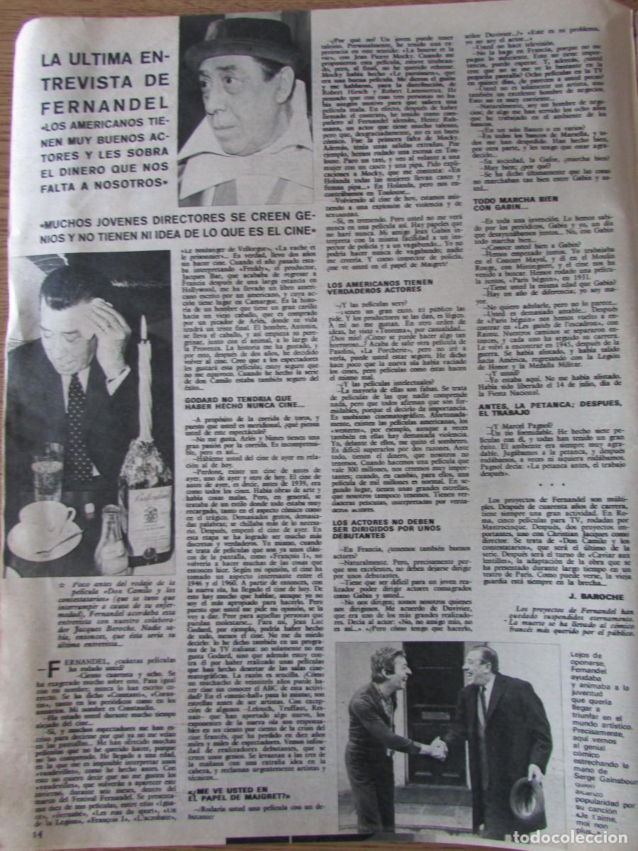 Coleccionismo de Revistas y Peri&oacute;dicos: RECORTE REVISTA SEMANA 1621 1971 MUERE FERNANDEL 3 P&Aacute;GS. URSULA ANDRESS 3 P&Aacute;GS