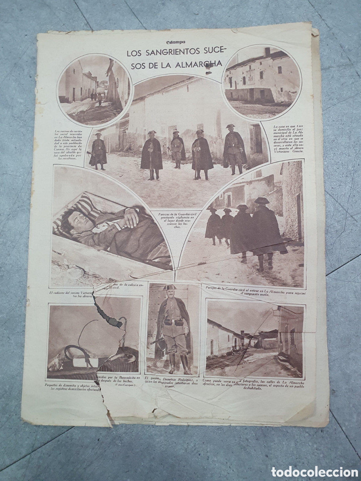 Coleccionismo de Revistas y Peri&oacute;dicos: Estampa. Los sangrientos sucesos de la Almarcha. (L114)