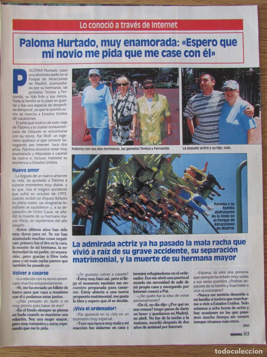 Coleccionismo de Revistas y Peri&oacute;dicos: RECORTE REVISTA SEMANA 3103 1999 PALOMA HURTADO
