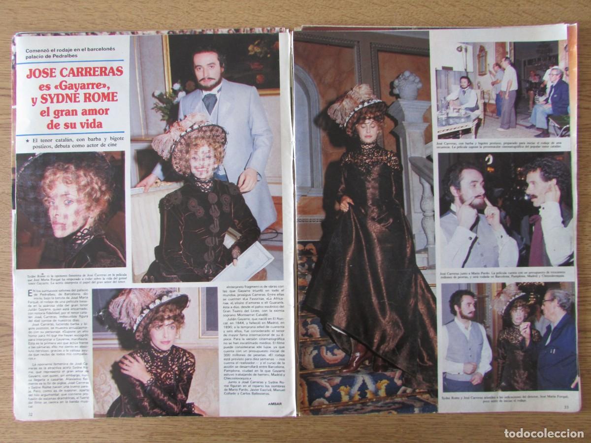 Coleccionismo de Revistas y Peri&oacute;dicos: RECORTE REVISTA SEMANA 2382 1985 JOS&Eacute; CARRERAS Y SYDNE ROME
