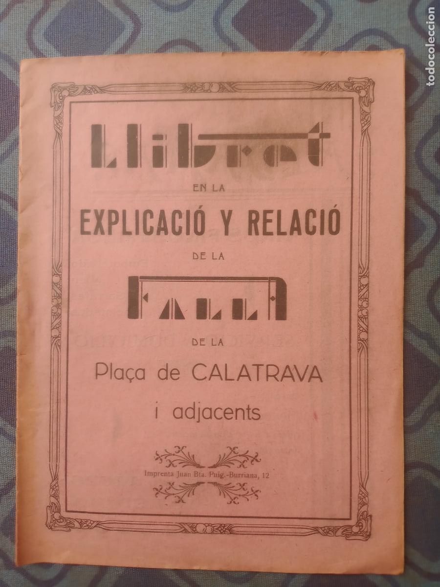 Coleccionismo de Revistas y Peri&oacute;dicos: LLIBRET FALLAS DE LA FALLA DE LA PLAZA DE CALATRAVA Y ADYACENTS - FALLAS DE VALENCIA - A&Ntilde;OS 20/30