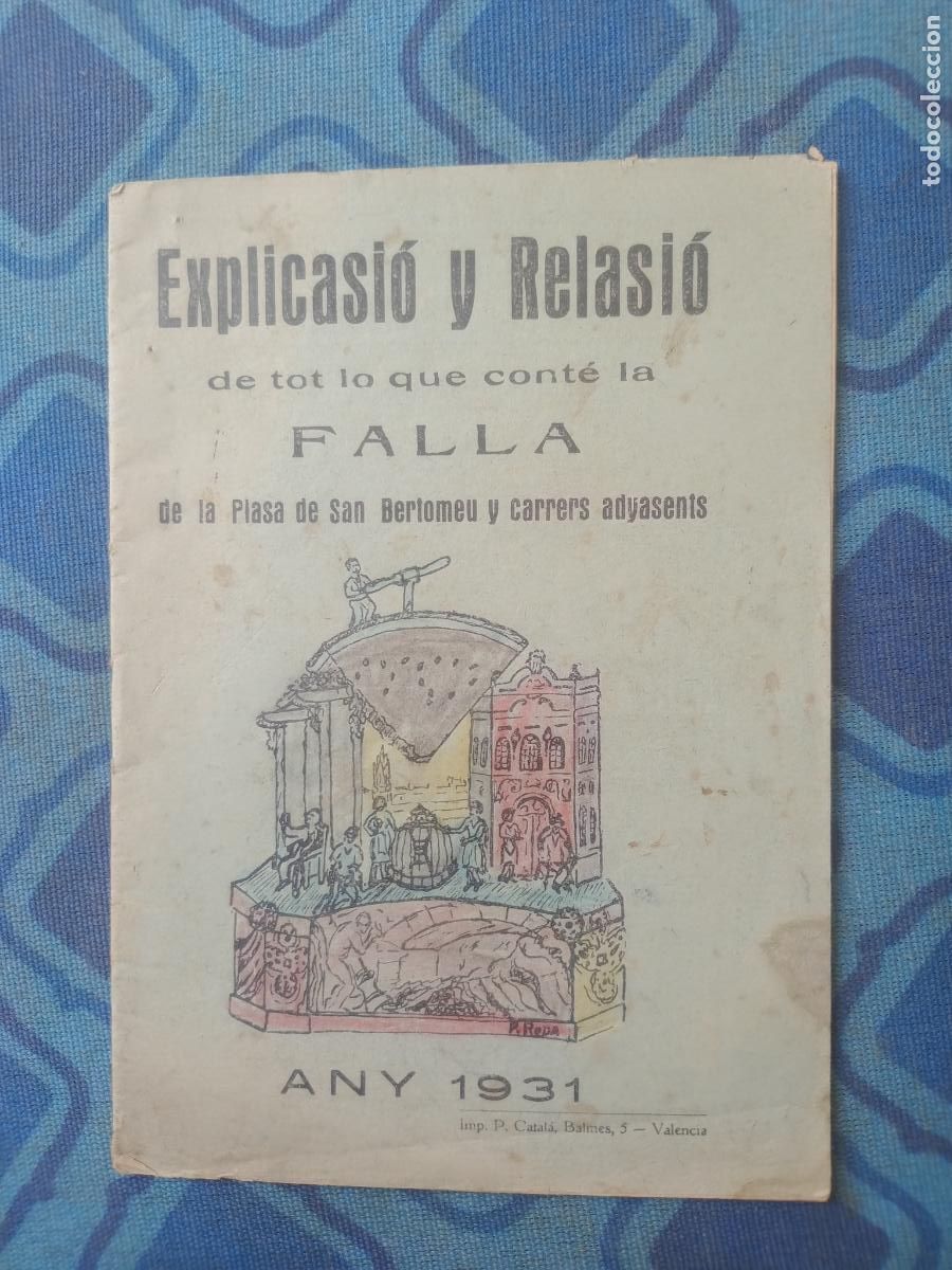 Coleccionismo de Revistas y Peri&oacute;dicos: Fallas de Valencia. Llibret de la falla Plasa de San Bertomeu 1931
