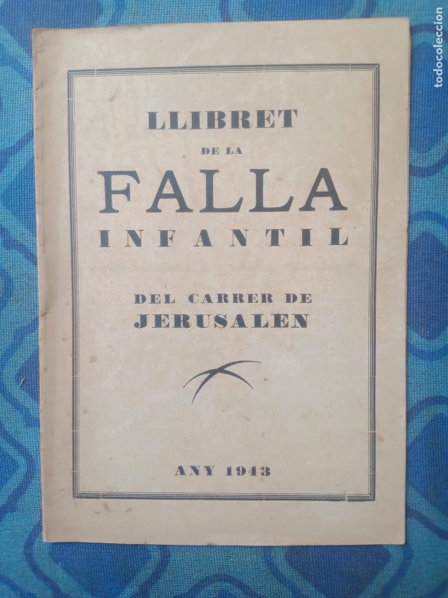 Coleccionismo de Revistas y Peri&oacute;dicos: Fallas de Valencia. Llibret FALLA INFANTIL JERUSALEN 1943