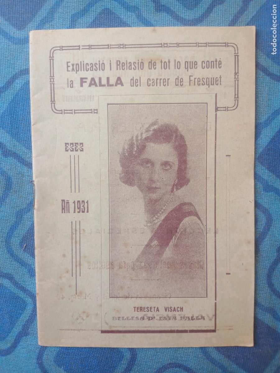 Coleccionismo de Revistas y Peri&oacute;dicos: Fallas de Valencia. Llibret FALLA CARRER DE FRESQUET 1931