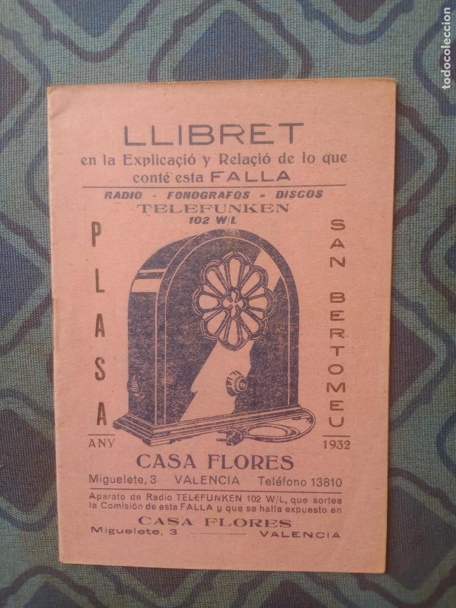 Colecionismo de Revistas e Jornais: Fallas de Valencia. LLIBRET ANTIGUO FALLA DE PLAZA BERTOMEU 1932