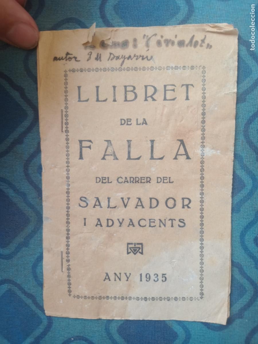 Coleccionismo de Revistas y Peri&oacute;dicos: Fallas de Valencia. LLIBRET FALLA SALVADOR I ADYACENTS 1935