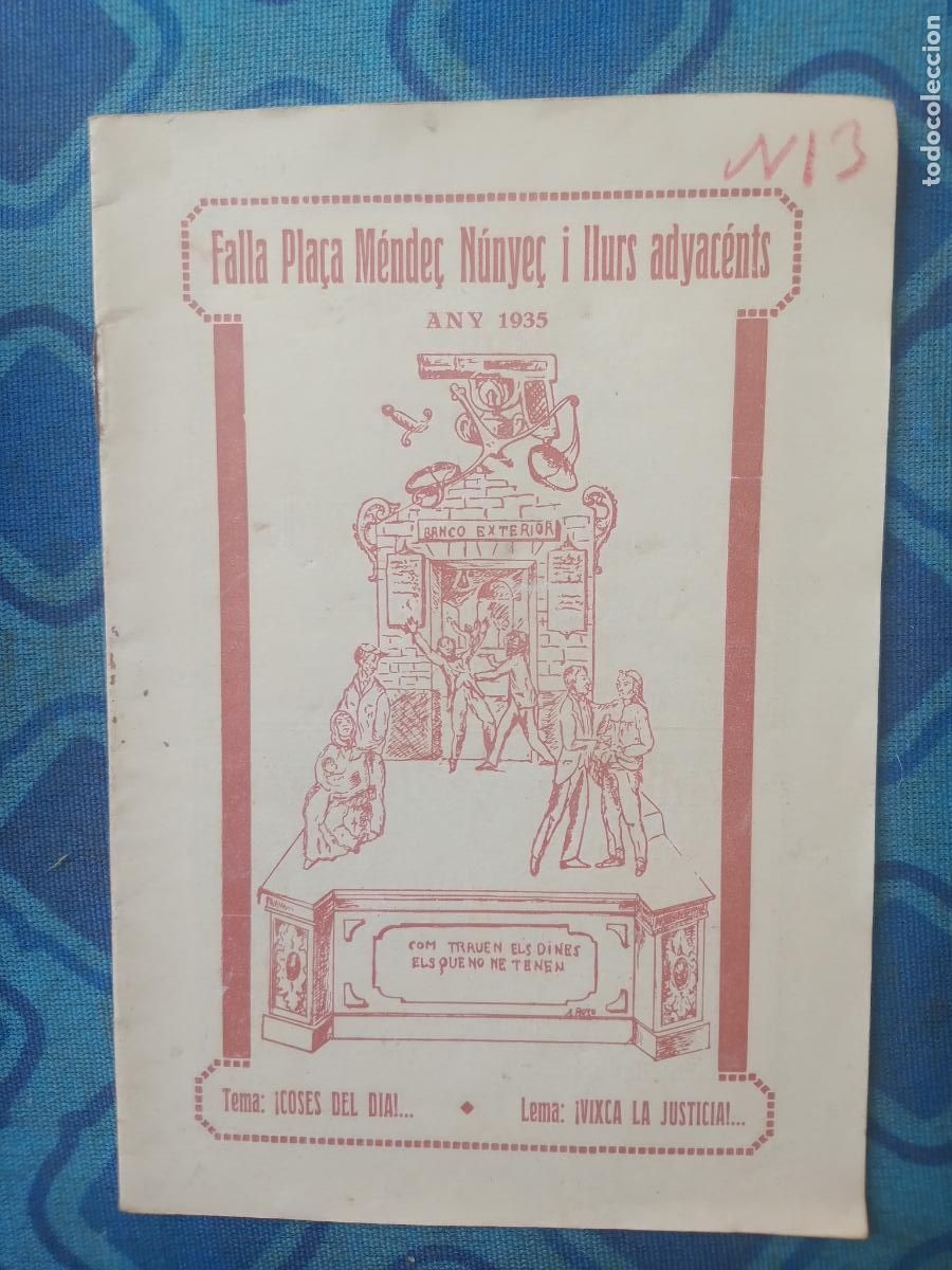 Coleccionismo de Revistas y Peri&oacute;dicos: Fallas de Valencia. LLIBRET FALLA MENDEZ NU&Ntilde;EZ I LLURS 1935