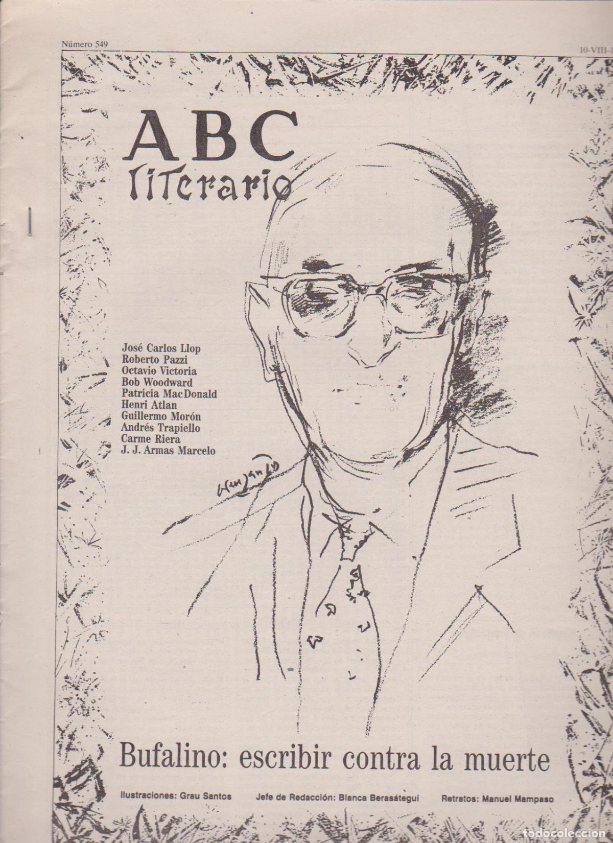 Coleccionismo de Revistas y Peri&oacute;dicos: Portada. Gesualdo Bufalino. Agosto 1991. ABC Literario.