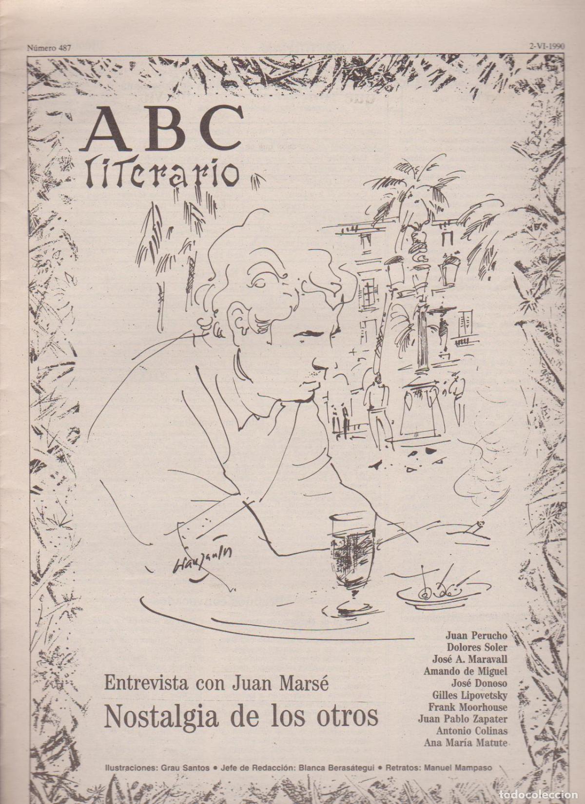 Coleccionismo de Revistas y Peri&oacute;dicos: Portada. Juan Marse. Junio 1990. ABC Literario.