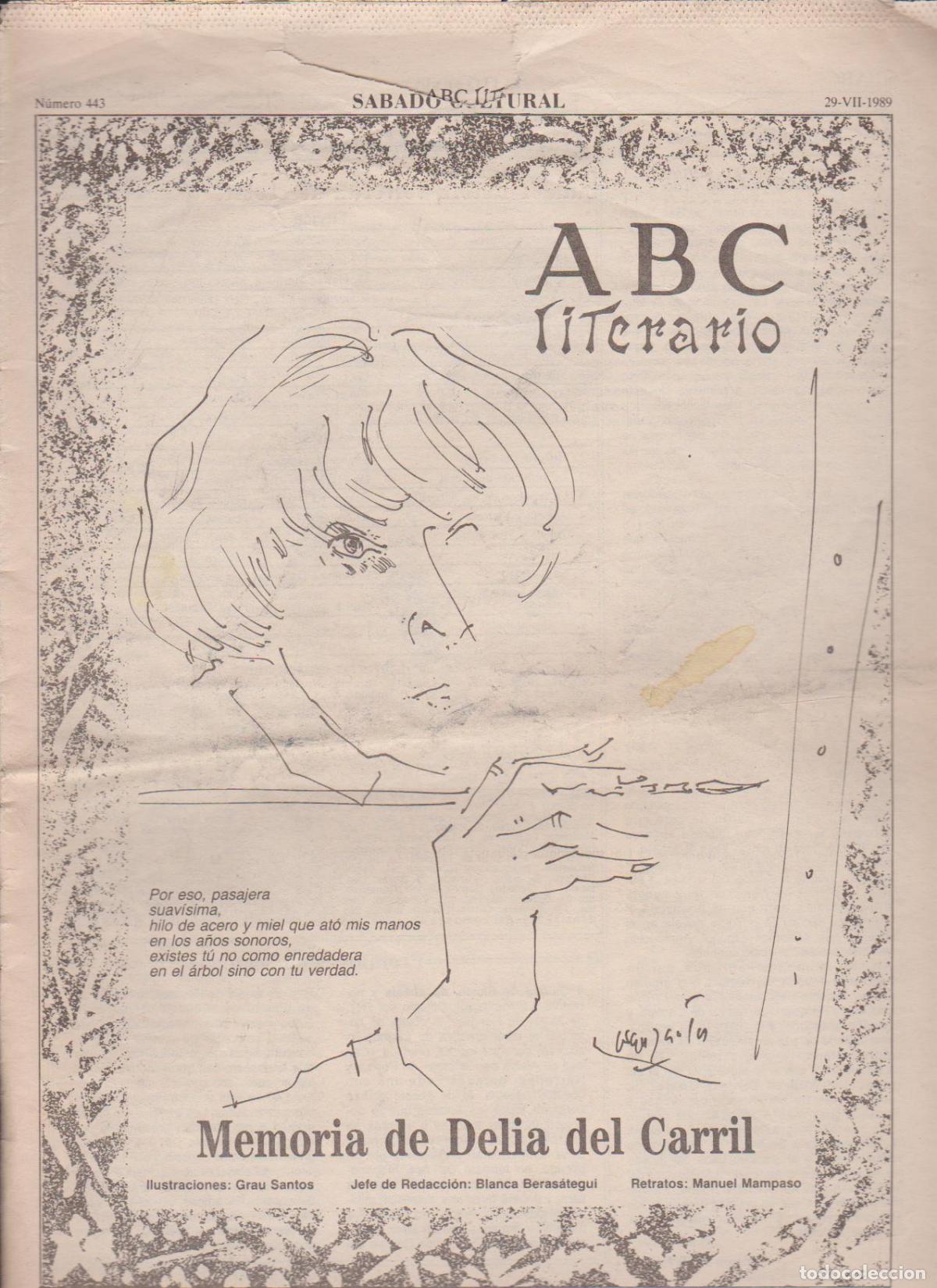 Coleccionismo de Revistas y Peri&oacute;dicos: Portada. Julia de Carril. Julio 1989. ABC Literario.