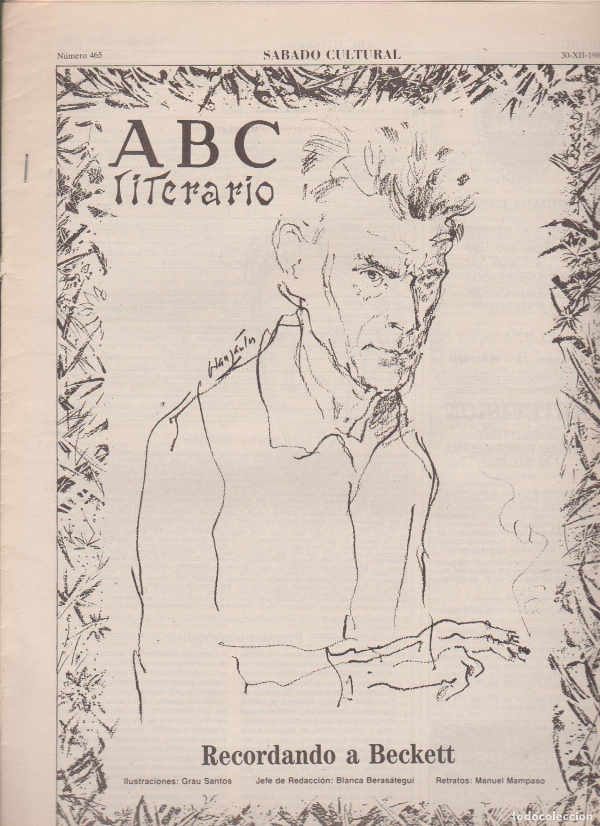 Coleccionismo de Revistas y Peri&oacute;dicos: Portada. Samuel Beckett. Diciembre 1989. ABC Literario.