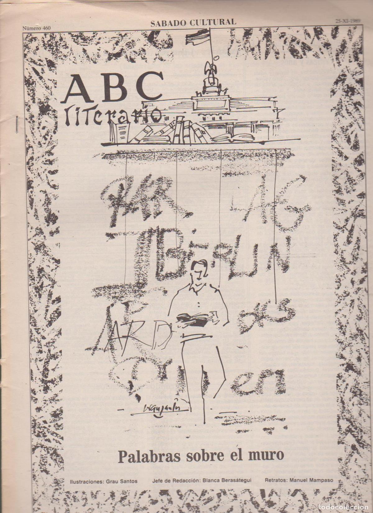 Coleccionismo de Revistas y Peri&oacute;dicos: Portada. Muro de Berlin. Escritores de la RDA. Noviembre 1989. ABC Literario.