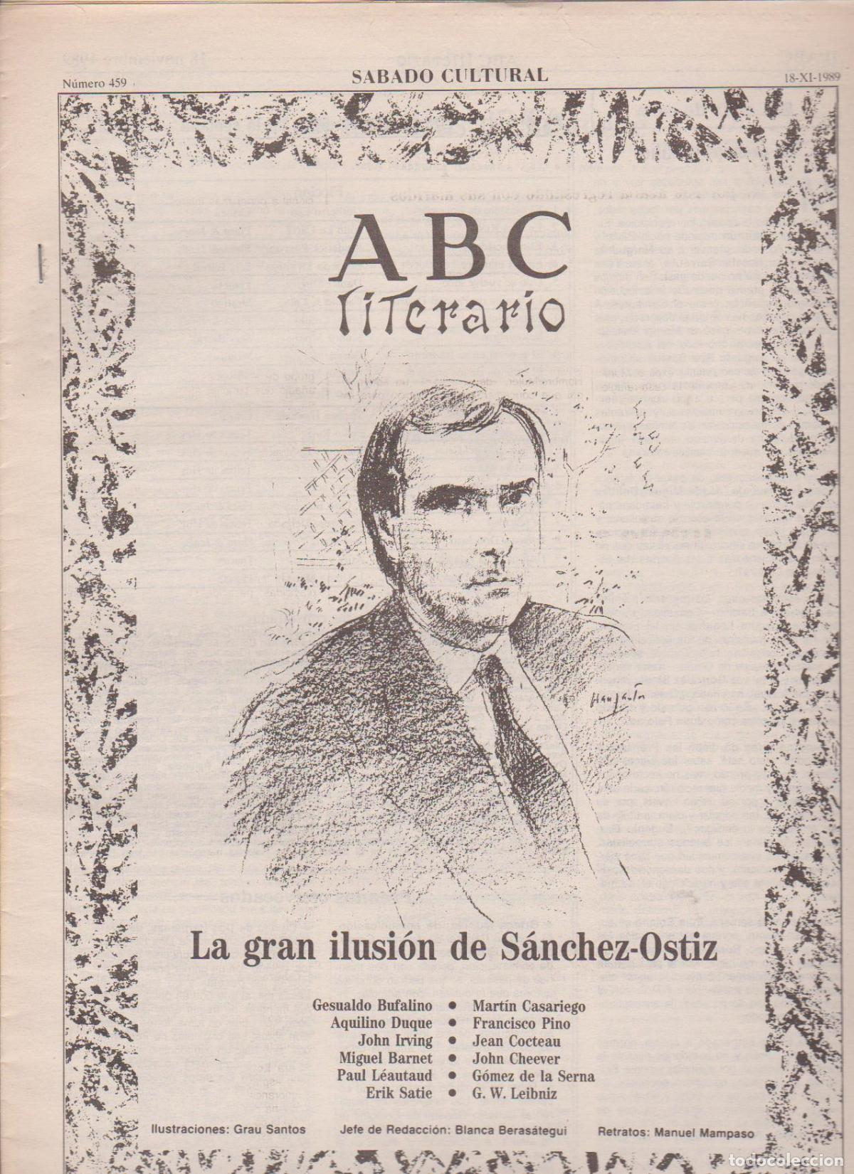 Coleccionismo de Revistas y Peri&oacute;dicos: Portada. S&aacute;nchez Ostiz. Noviembre 1989. ABC Literario.