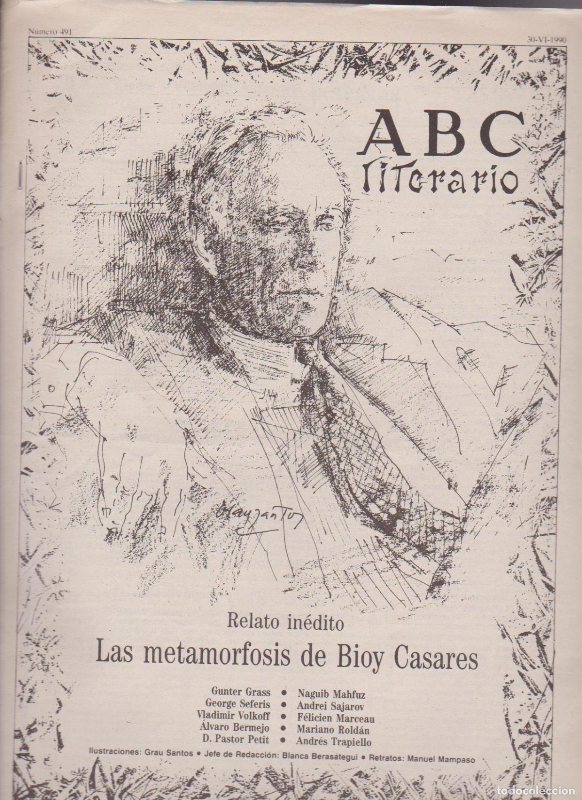 Coleccionismo de Revistas y Peri&oacute;dicos: Portada.Bioy Casares. Junio 1990. ABC Literario.