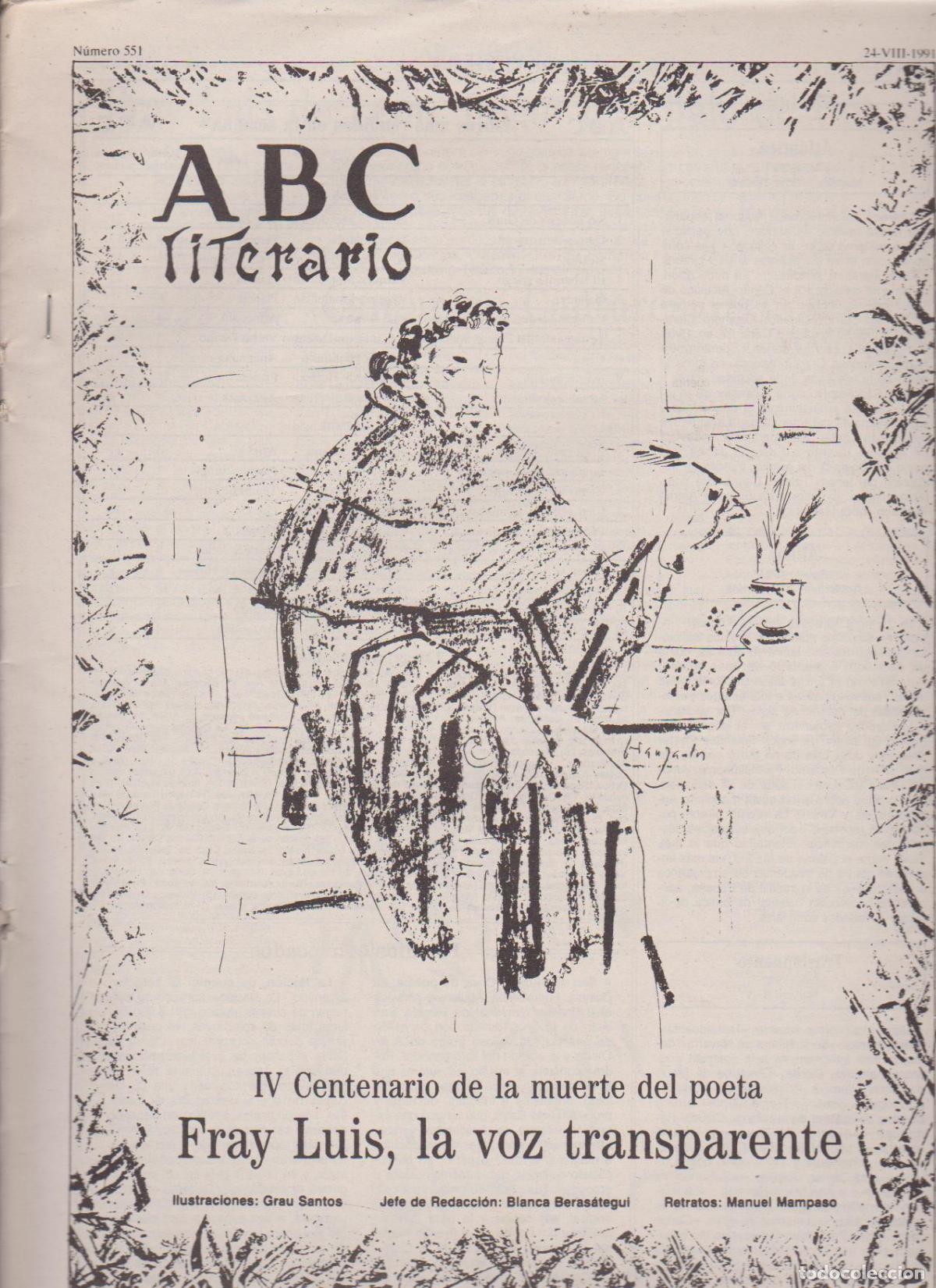 Coleccionismo de Revistas y Peri&oacute;dicos: Portada. Fay Luis de Leon. Agosto 1991. ABC Literario.