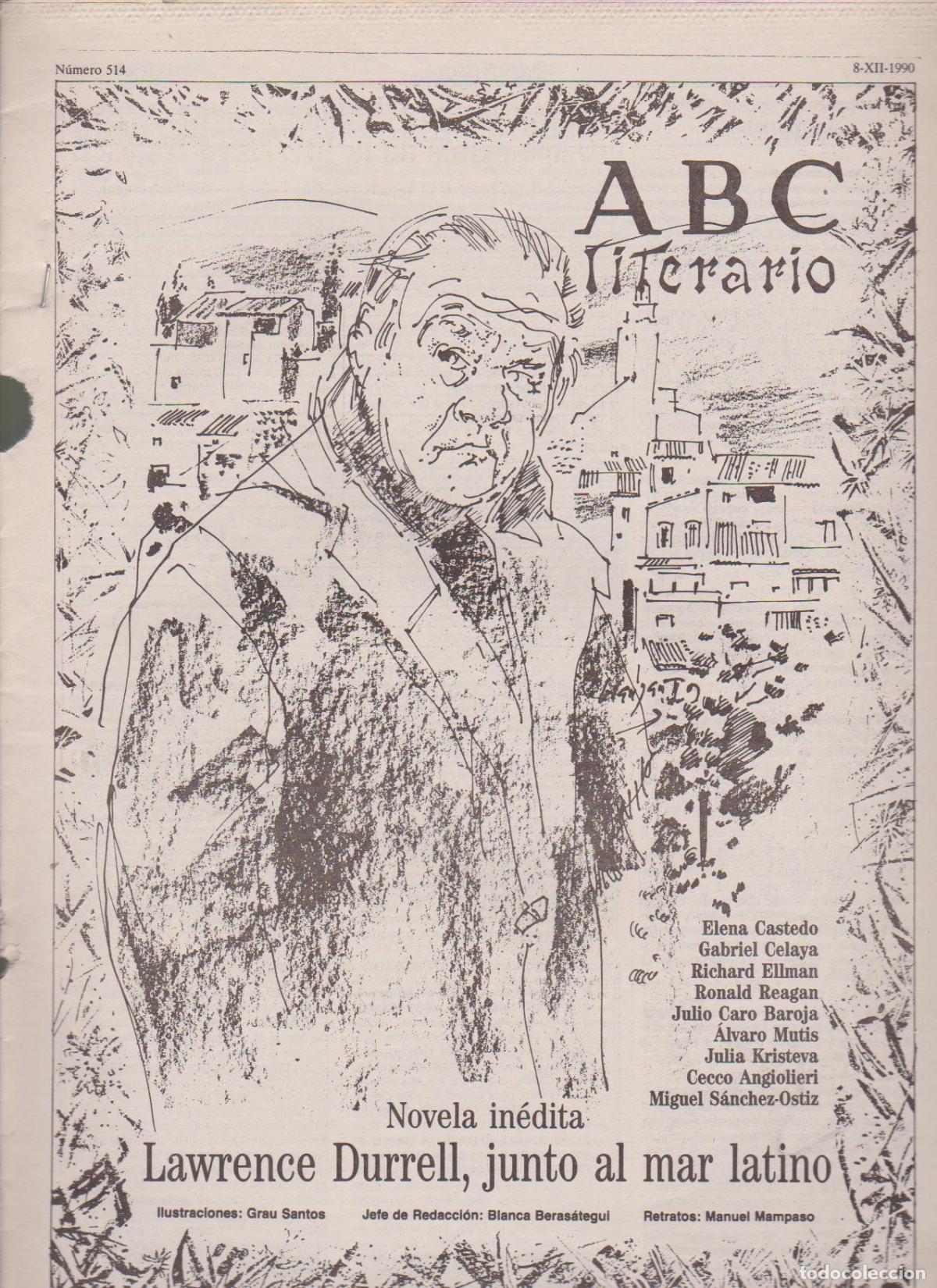 Coleccionismo de Revistas y Peri&oacute;dicos: Portada. Lawrence Durrel. Diciembre 1990. ABC Literario.