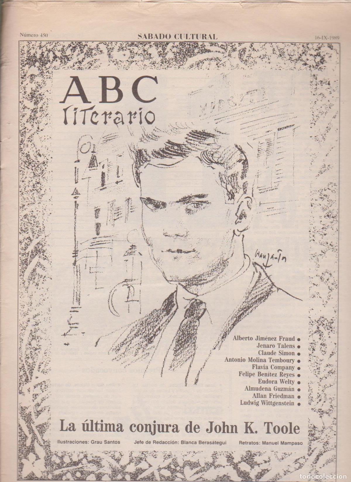Coleccionismo de Revistas y Peri&oacute;dicos: Portada. John Kennedy Toole. Septiembre 1989. ABC Literario.