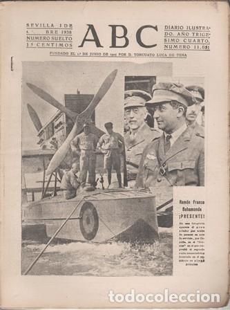 Coleccionismo de Revistas y Peri&oacute;dicos: PERIODICO ABC DE SEVILLA 1 DE OCTUBRE DE 1938 N&ordm; 11051 - A-ABC-0613