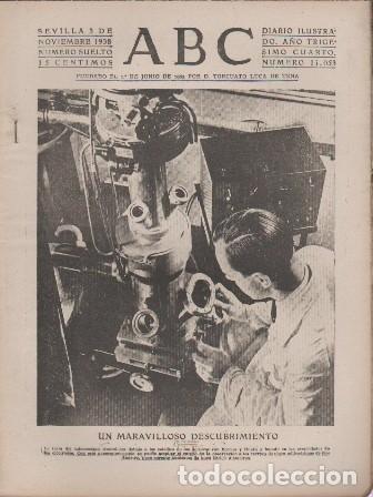 Coleccionismo de Revistas y Peri&oacute;dicos: PERIODICO ABC DE SEVILLA 3 DE NOVIEMBRE DE 1938 N&ordm; 11053 - A-ABC-0615
