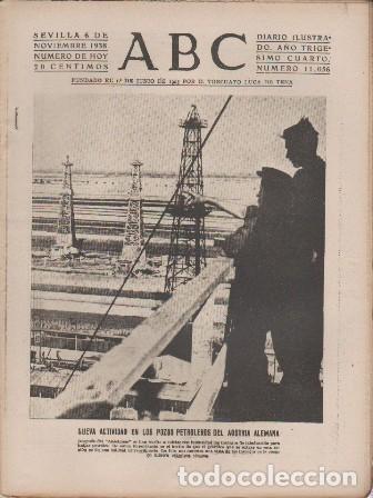 Coleccionismo de Revistas y Peri&oacute;dicos: PERIODICO ABC DE SEVILLA 6 DE NOVIEMBRE DE 1938 N&ordm; 11056 - A-ABC-0618