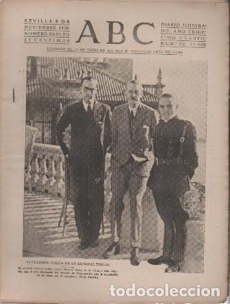 Coleccionismo de Revistas y Peri&oacute;dicos: PERIODICO ABC DE SEVILLA 9 DE NOVIEMBRE DE 1938 N&ordm; 11058 - A-ABC-0620