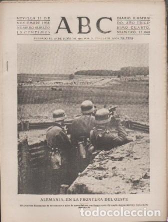 Coleccionismo de Revistas y Peri&oacute;dicos: PERIODICO ABC DE SEVILLA 11 DE NOVIEMBRE DE 1938 N&ordm; 11060 - A-ABC-0622
