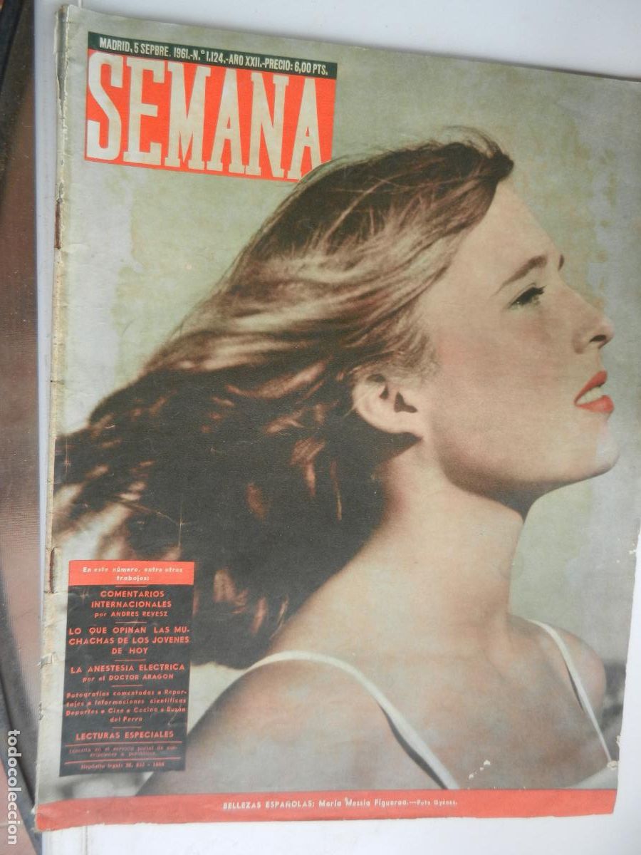Coleccionismo de Revistas y Peri&oacute;dicos: SEMANA REVISTA N&ordm; 1124- 05-09-1961 PORTADA MARIA MESSIA FIGUEROA