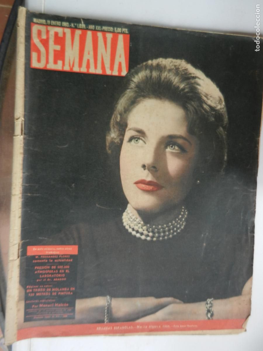 Coleccionismo de Revistas y Peri&oacute;dicos: SEMANA REVISTA N&ordm; 1039- 19- 01-1960 PORTADA MARISA ALGARRA A&Ntilde;AN