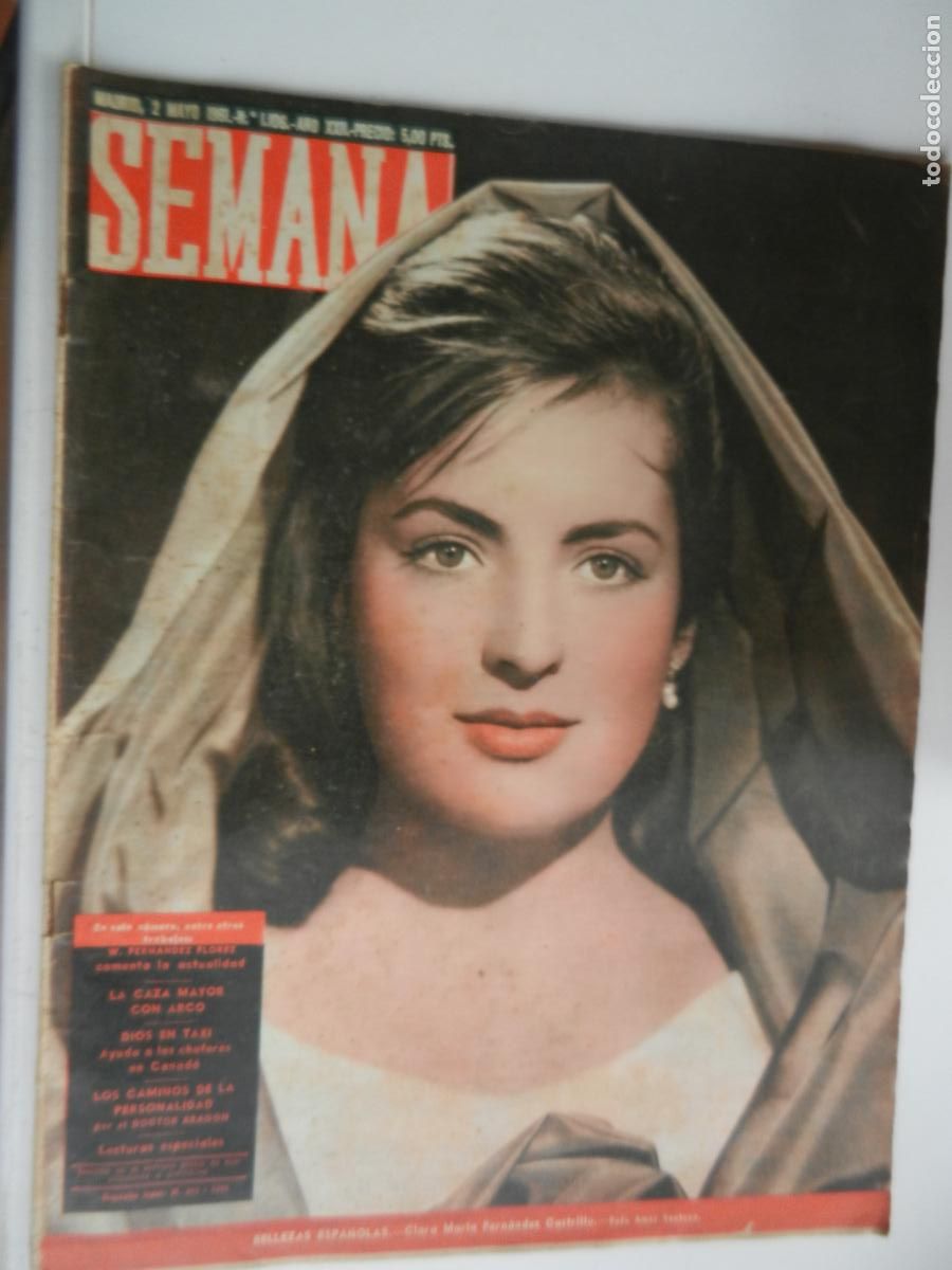 Coleccionismo de Revistas y Peri&oacute;dicos: SEMANA REVISTA N&ordm; 1106- 02-05-1961- PORTADA CLARA MARIA FERNANDEZ CASTRILLO