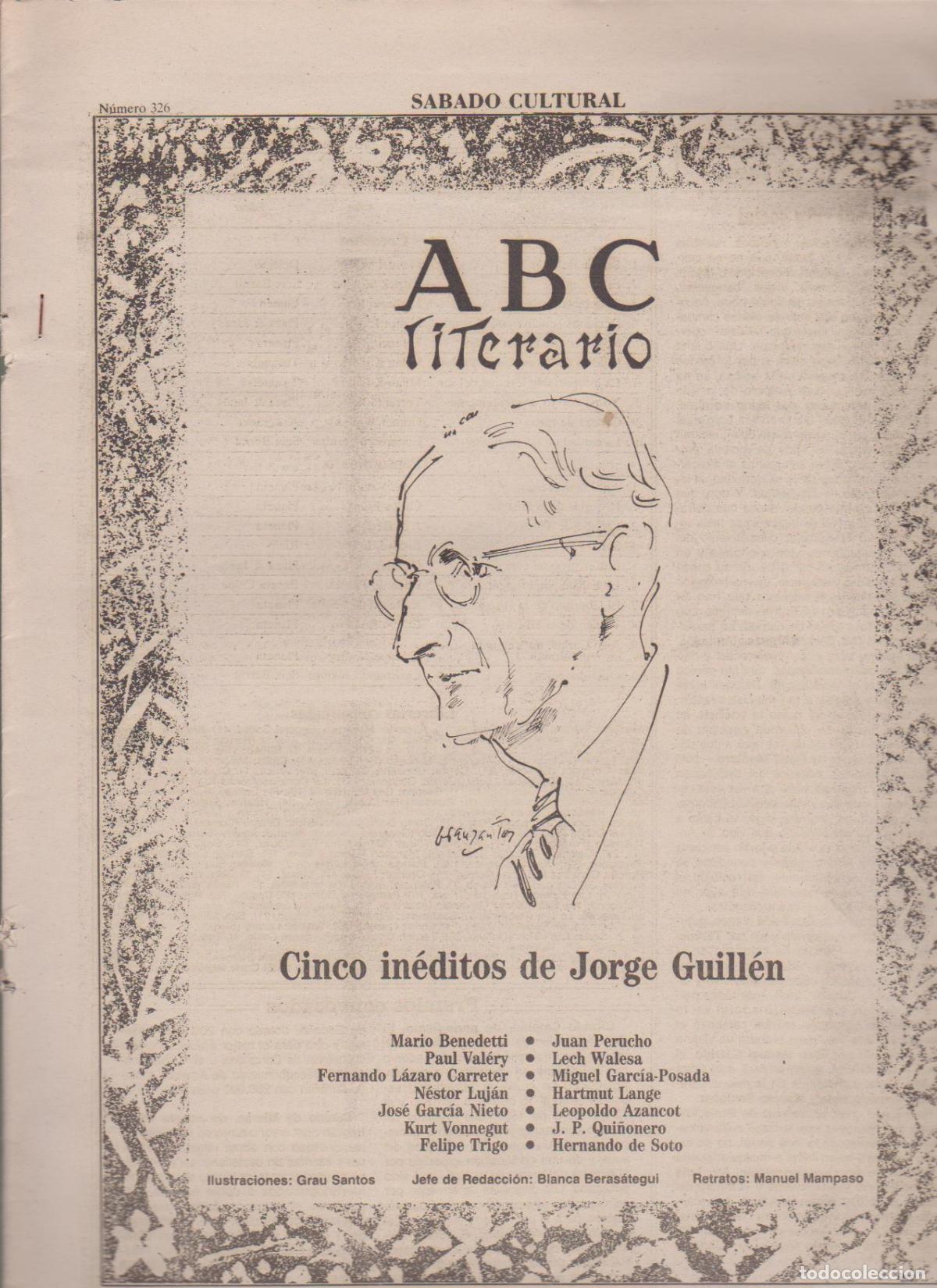 Coleccionismo de Revistas y Peri&oacute;dicos: Portada. Jorge Guill&eacute;n. Mayo 1987. ABC Literario.