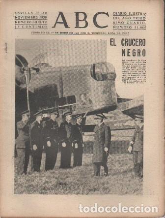 Coleccionismo de Revistas y Peri&oacute;dicos: PERIODICO ABC DE SEVILLA 17 DE NOVIEMBRE DE 1938 N&ordm; 11065 - A-ABC-0627