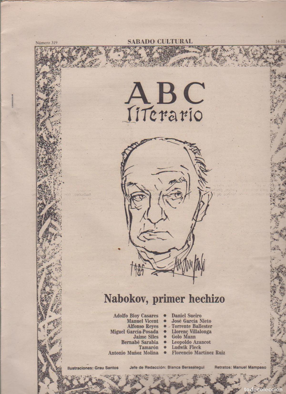 Coleccionismo de Revistas y Peri&oacute;dicos: Portada. Vladimir Nobokov. Marzo 1987. ABC Literario.