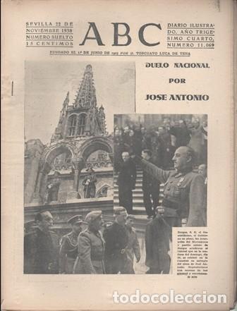 Coleccionismo de Revistas y Peri&oacute;dicos: PERIODICO ABC DE SEVILLA 22 DE NOVIEMBRE DE 1938 N&ordm; 11069 - A-ABC-0631