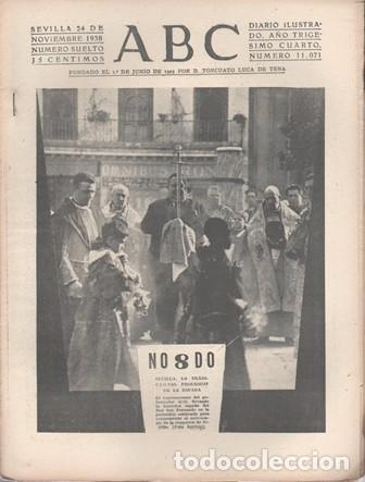 Coleccionismo de Revistas y Peri&oacute;dicos: PERIODICO ABC DE SEVILLA 24 DE NOVIEMBRE DE 1938 N&ordm; 11071 - A-ABC-0633