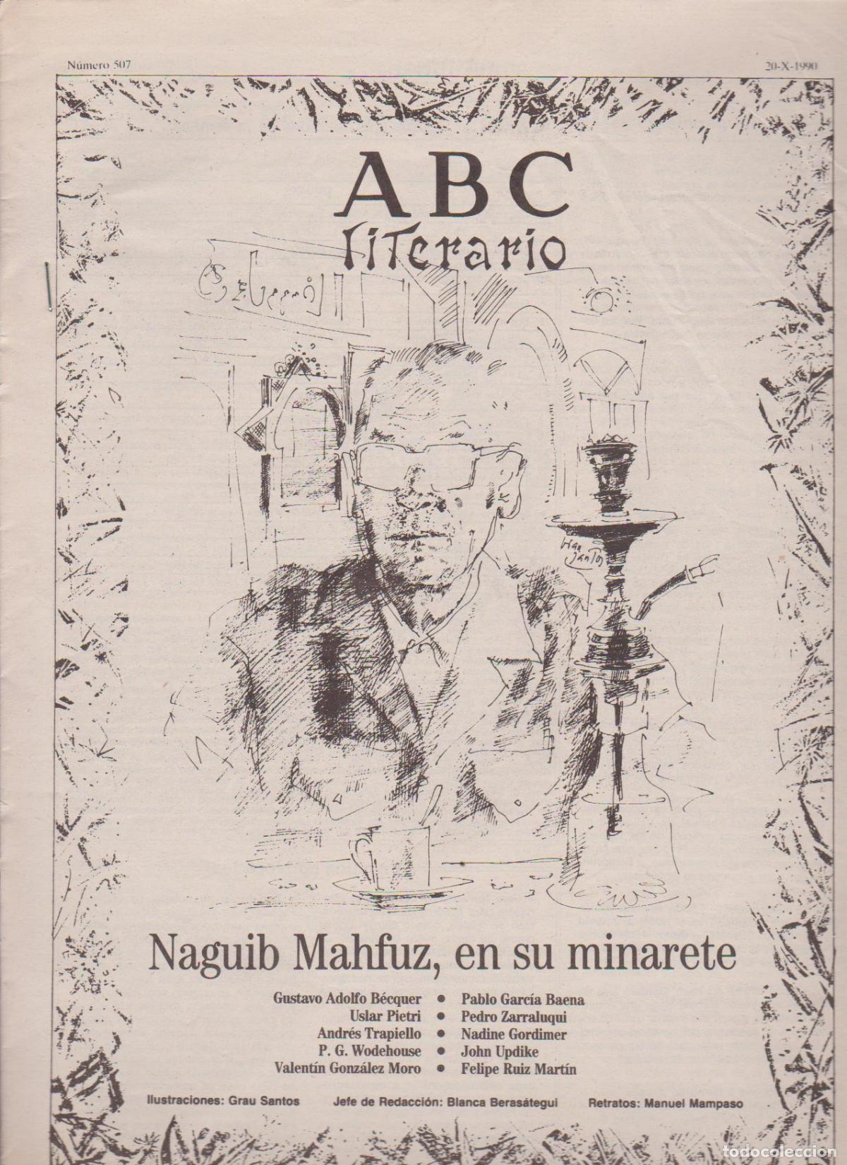 Coleccionismo de Revistas y Peri&oacute;dicos: Portada. Naguib Mahfuz. Octubre 1990. ABC Literario.