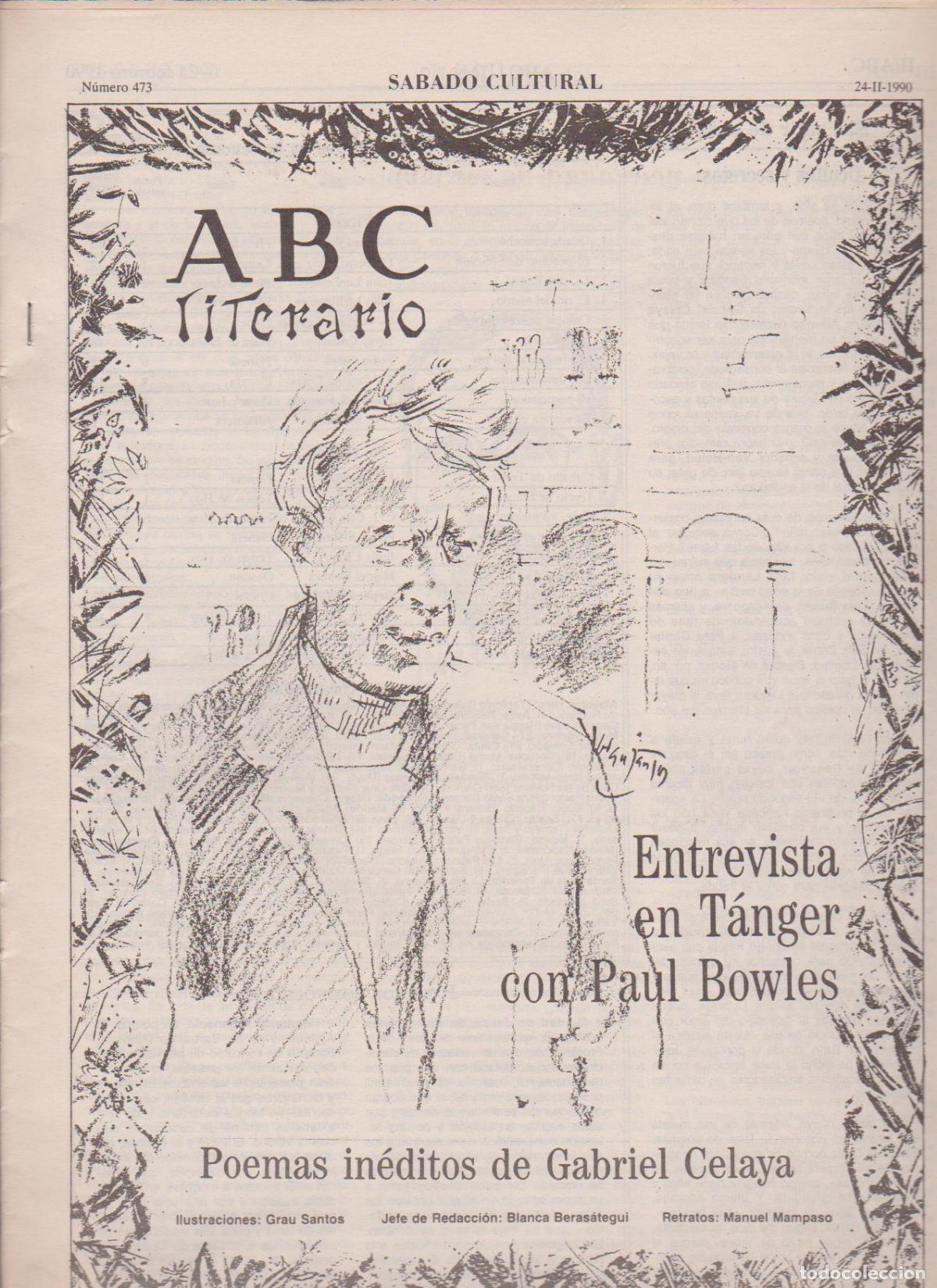 Coleccionismo de Revistas y Peri&oacute;dicos: Portada. Paul Bowles. Febrero 1990. ABC Literario.