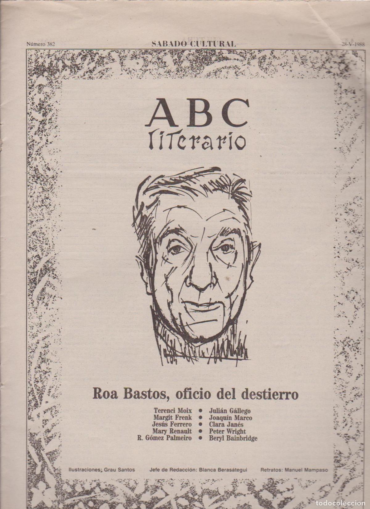 Coleccionismo de Revistas y Peri&oacute;dicos: Portada. Roa Bastos. Mayo 1988. ABC Literario.